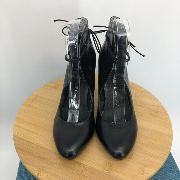 Friis and Company Black leather round toe tie front heels size 6.5 (EU 37) - Picture 8 of 14